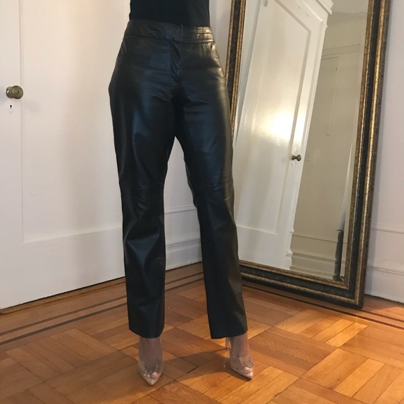Saks Fifth Avenue Leather Pants - Picture 3 of 8